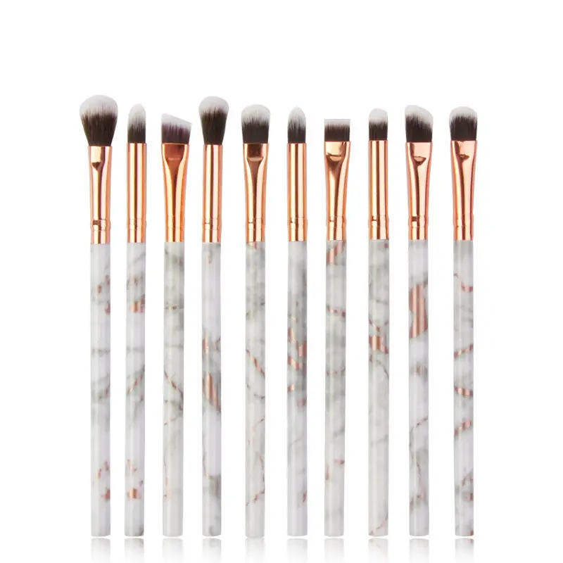 10pcs White gold Makeup brushes set pro 10/20Pcs Multifunctional Brush Marbling EyeShadow Blending Eyeliner Eyelash Eyebrow Brush For Makeup Tool - Handle Color: 10pcs White gold