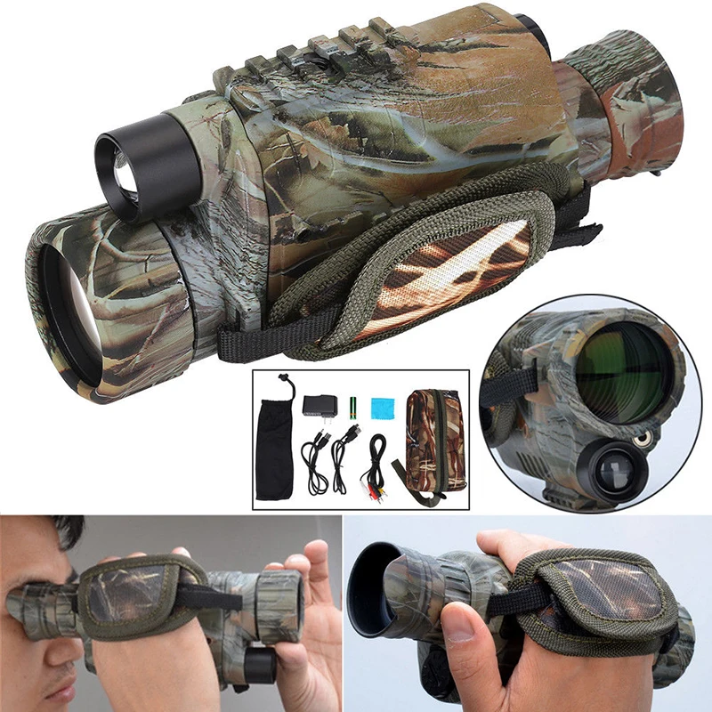 5X42 IR Dual-use Monocular Binoculars Telescopes Scope Hunting Infrared Dark Night Vision monitor digital DV video recording