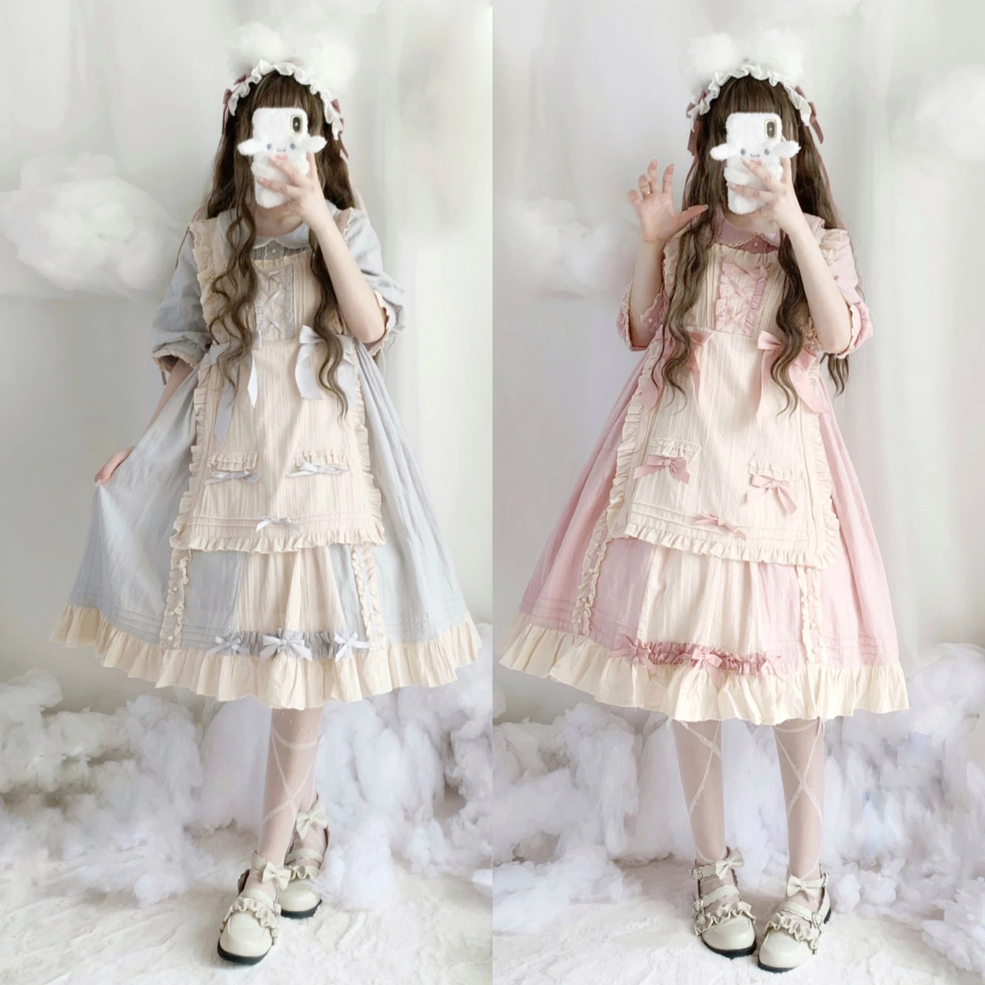 Дворец Стиль в винтажном стиле лолита с короткими рукавами OP летнее платье Kawaii