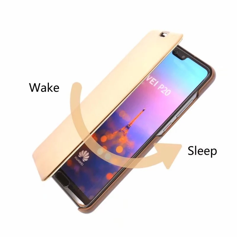 Прозрачный зеркальный кожаный флип-чехол для Huawei Honor 8A 8C 8S 8X с покрытием задней