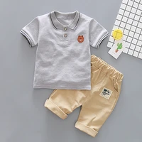 toddler boy summer clothes boys clothing set cartoon bear tracksuit short sleeve polo shirt shorts suit two piece 1 4y children