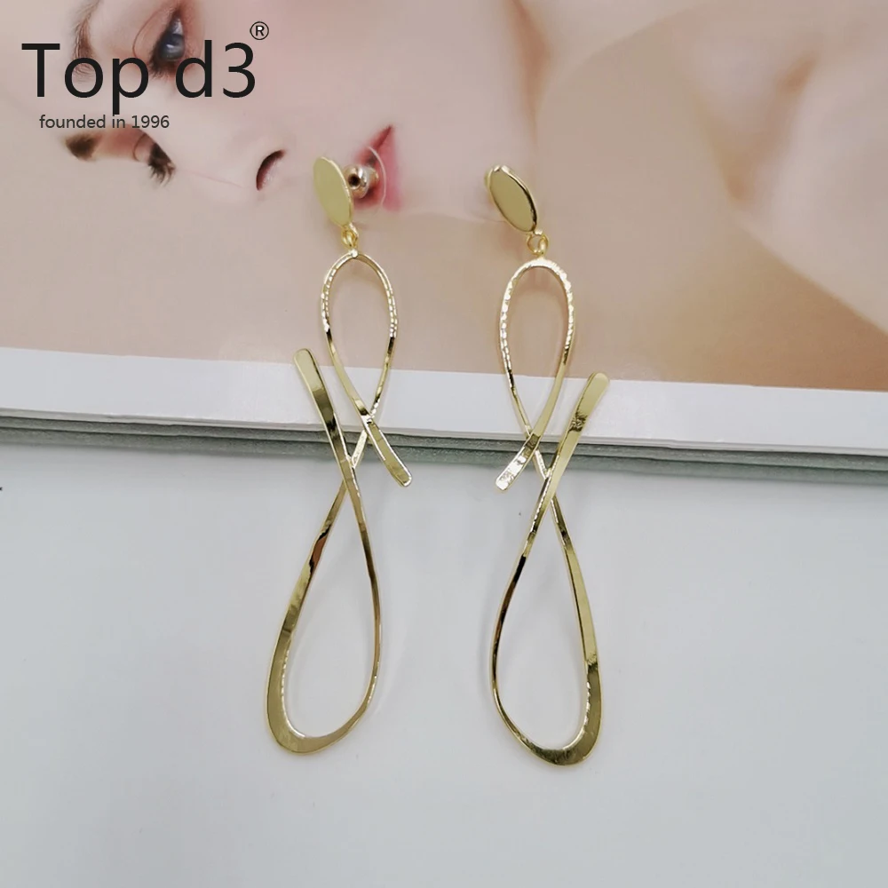 Женские абстрактные серьги-подвески Top d3 эффектные стильные ажурные для девочек