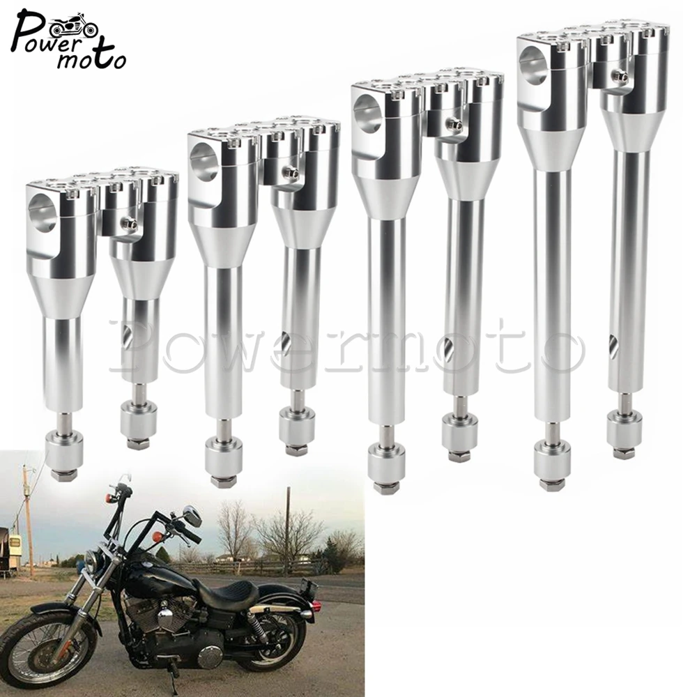 

Motorcycle 1-1/2" 38mm Handlebar Clamp Straight Riser For Harley Dyna Softail Sportster FXD One-piece Handle Riser 6" 8" 10" 12"