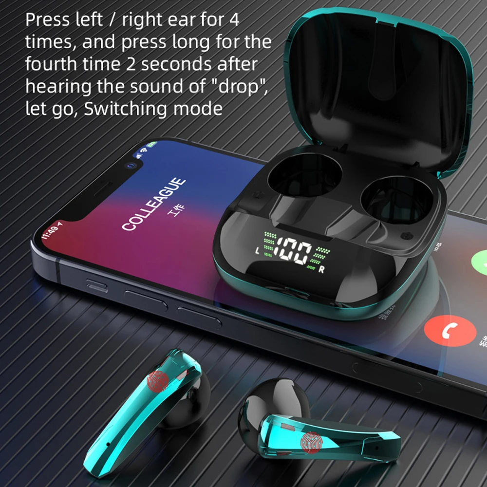 

E68 TWS Bluetooth 5.0 Earphones 300mAh Charging Box Wireless Headphone Stereo Sports Waterproof Earbuds Headsets With Microphone