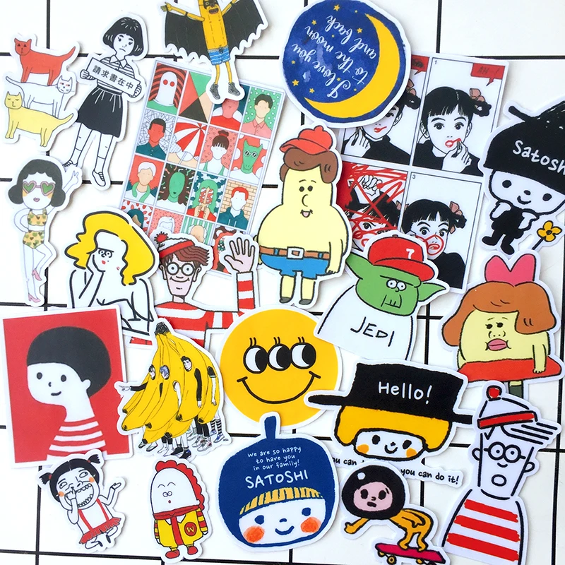 

21PCS Funny kids stickers DIY scrapbooking phone week journal album diary happy plan decorative stickers