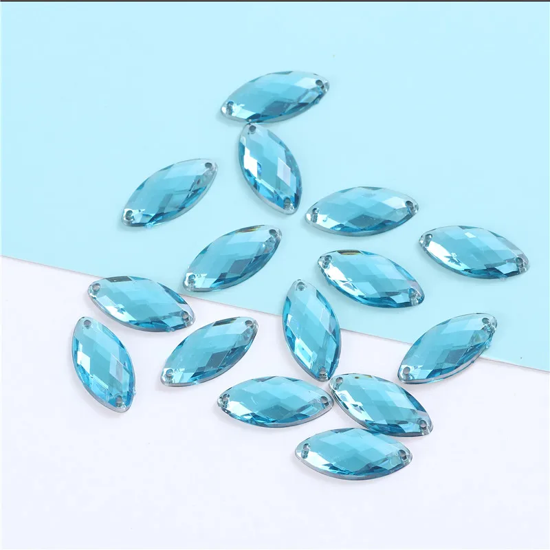 9x18mm Horse Eye Acrylic Sew On Rhinestones Crystal Flatback Colorful sewing stone strass for clothing accessories shoes | Дом и сад