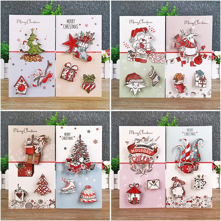 Оптовая продажа 8 шт. бумажная Рождественская креативная Европейская Складная