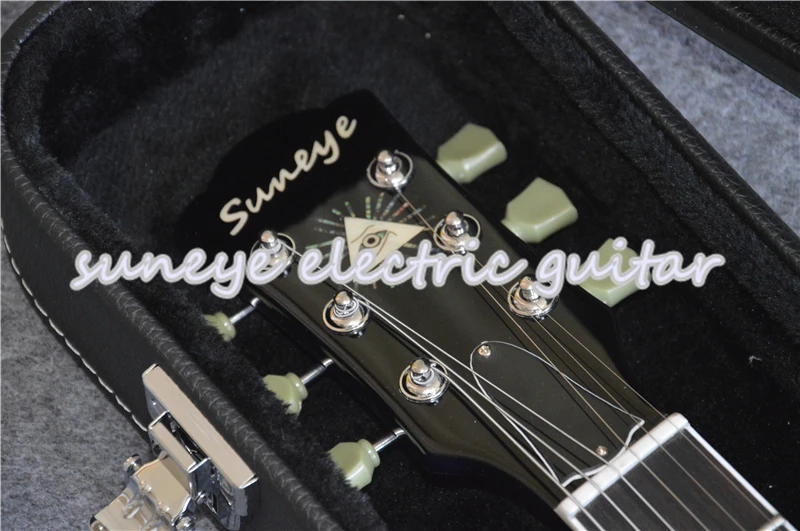 

China OEM Suneye Standard Electric Guitar Pearl Inlay Rosewood Fingerboard Guitar Kit Blue Guitarra Electrica With Guitar Case