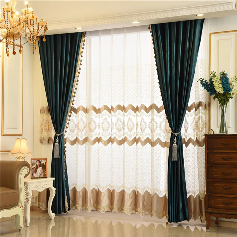 European Italian Velvet Curtains for Living Room Bedroom Luxury Solid Color Curtain Valance Window Treatments Custom Drapes | Дом и сад