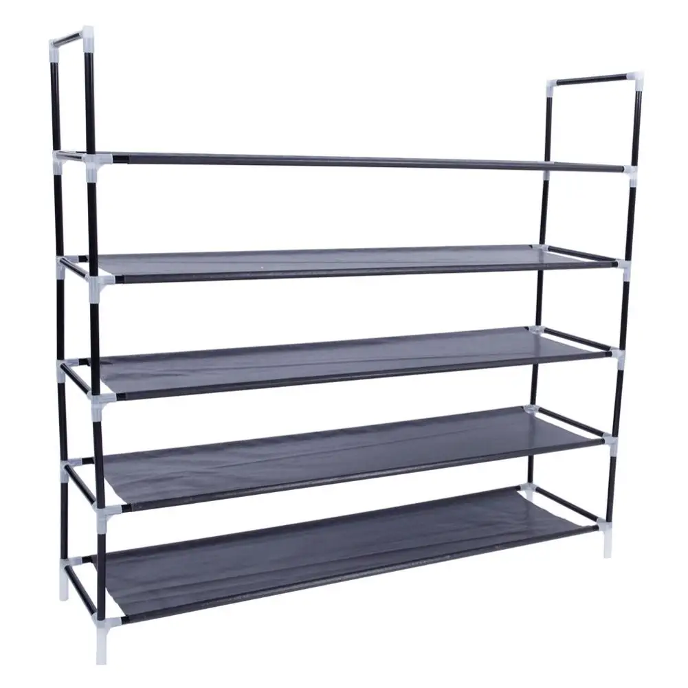 

Shoes Shelf Simple Assembly 5 Tiers Non-woven Fabric Shoe Rack With Handle Shoe Storage Cabinet Organizer For Home Shoes