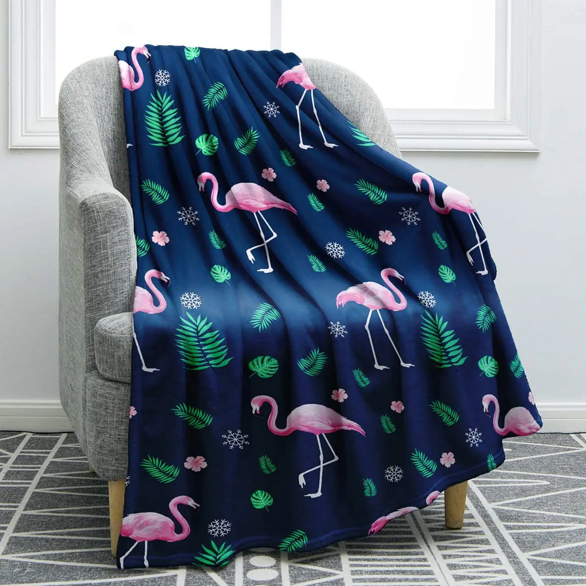 

Flamingo Blanket Throw Print Cozy Lightweight Durable Bed Couch Blanket for Kids Adults Gift
