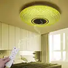 48 Вт светодиодный музыкальный потолочный светильник 4bluetooth динамик лампа для дома вечерние приложение для спальнидистанционное управление затемняемый умный цветной светильник