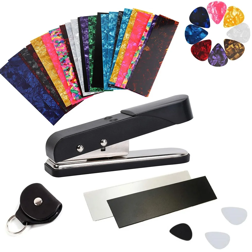 

DIY Punch Guitar Pick Maker Plectrum Plastic Celluloid Card Cutter Tool Machine Leather Pick Holder Unique Gift For Player