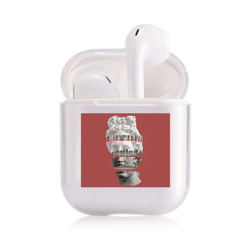 Милый чехол для Apple airpods чехол со смешными героями из мультфильмов статуи искусство Беспроводной Bluetooth наушники чехол для переноски 1/2 мягкие Защитный чехол - Цвет: I201075