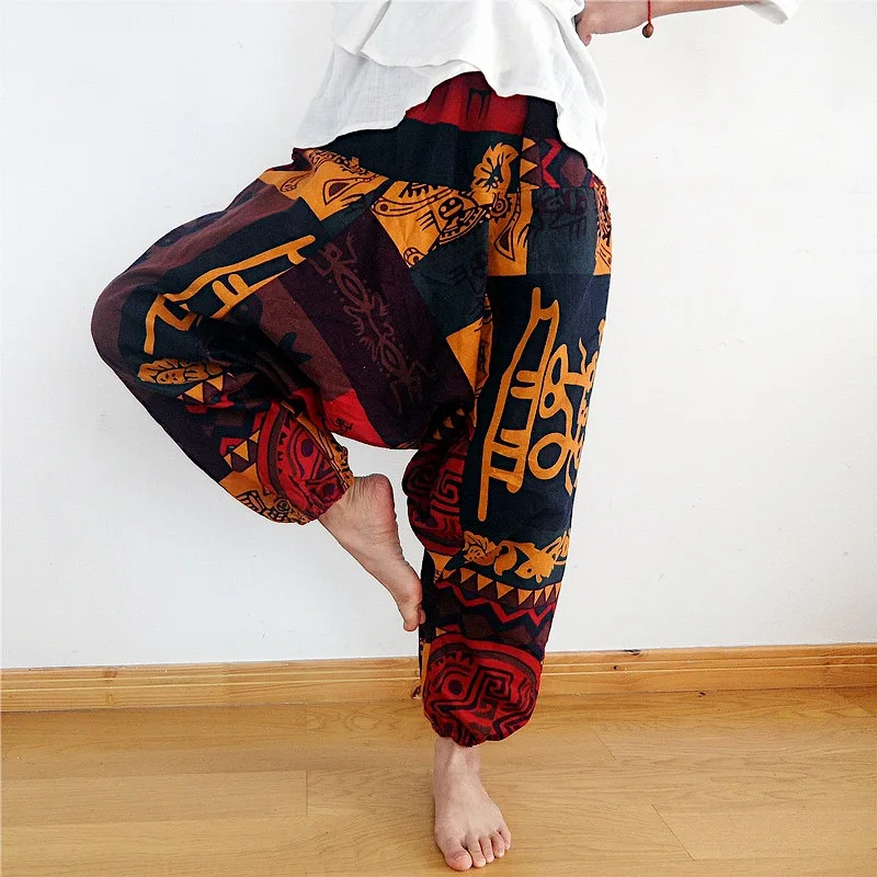 

Men's Baggy Cotton Linen Harem Pants Hip-hop Plus Size Male Wide Leg Trousers Casual Vintage Long Pants Pantalones Hombre 2021