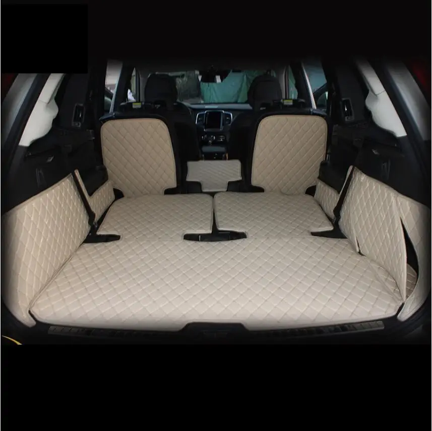 for volvo xc90 wearable waterproof leather car trunk mat cargo liner 2015 2016 2017 2018 2019 carpet rug accessories
