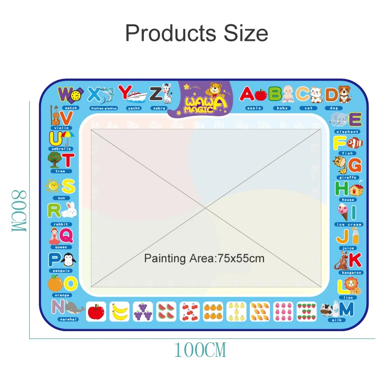 100*80 см игрушки для рисования водный коврик рисование и написание каракули с