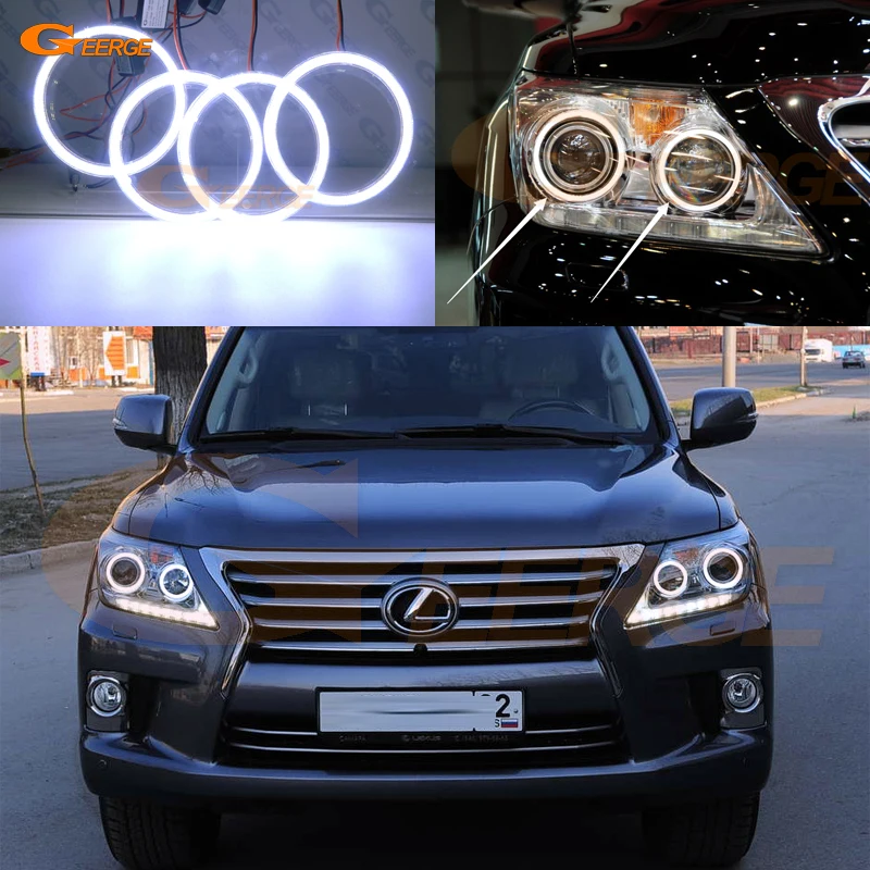 

Excellent Ultra bright COB led angel eyes halo rings Day Light Car styling For Lexus LX570 2012 2013 2014