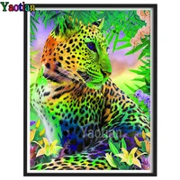 5d diamond painting green leopard landscape diamond embroidery cross stitch full square new arrival mosaic home decor