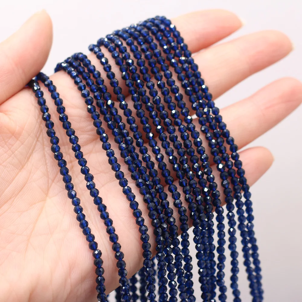 

Stone Beads Section Faceted Deep Blue Spinels Stone Beads DIY for Jewelry Making Bracelet Necklace Accessories Gift Size 3mm