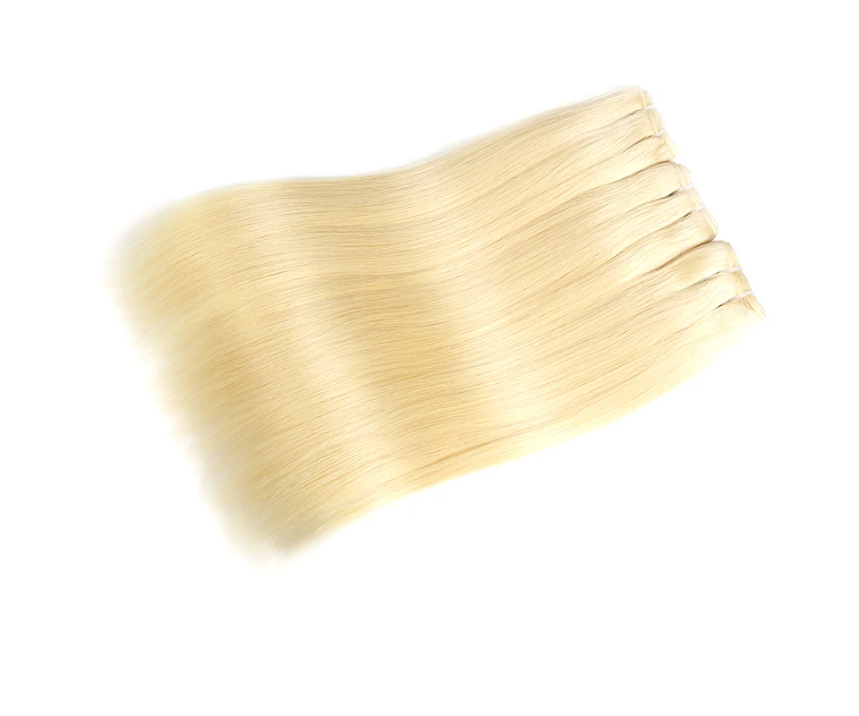 Ali queen hair Products 10A прямые девственные бразильские волосы пряди блонд 613/натуральный черный/1b-613 натуральные кудрявые пучки волос