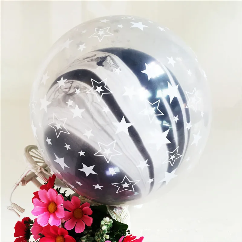 10 шт 12 Inch двойной Слои четкие звезды воздушные шары Цвета Агата Свадебные клипсы