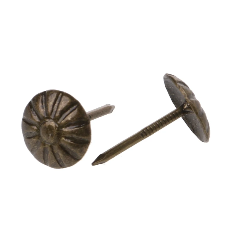 100 шт. античная латунь мебельные гвозди Tack Stud Pushpin Doornail Hardware Decor Y98E | Обустройство
