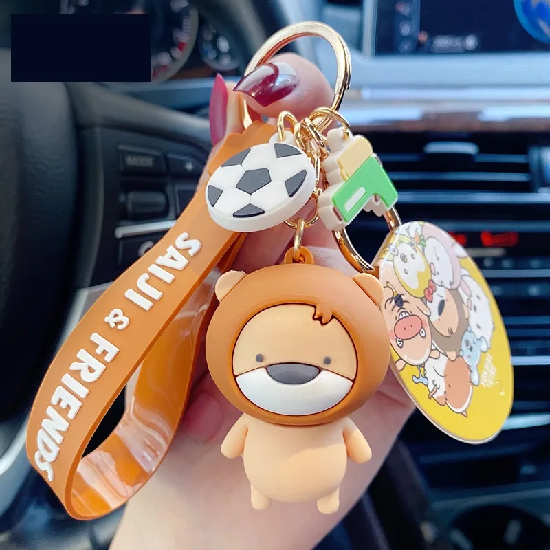 

Anime Trend Students Backpack Little Lion Doll Key Chains Fashion Couple Accessories Keyring Lovely Men And Women Gift Keychain