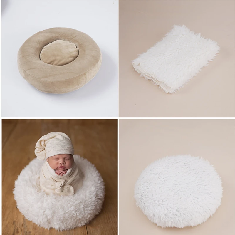 3Pcs/Set Newborn Photography Props Accessories Baby Posing Pillow+Blanket Newborn Shooting Bean Bag Mini Sofa Baby Photo Props
