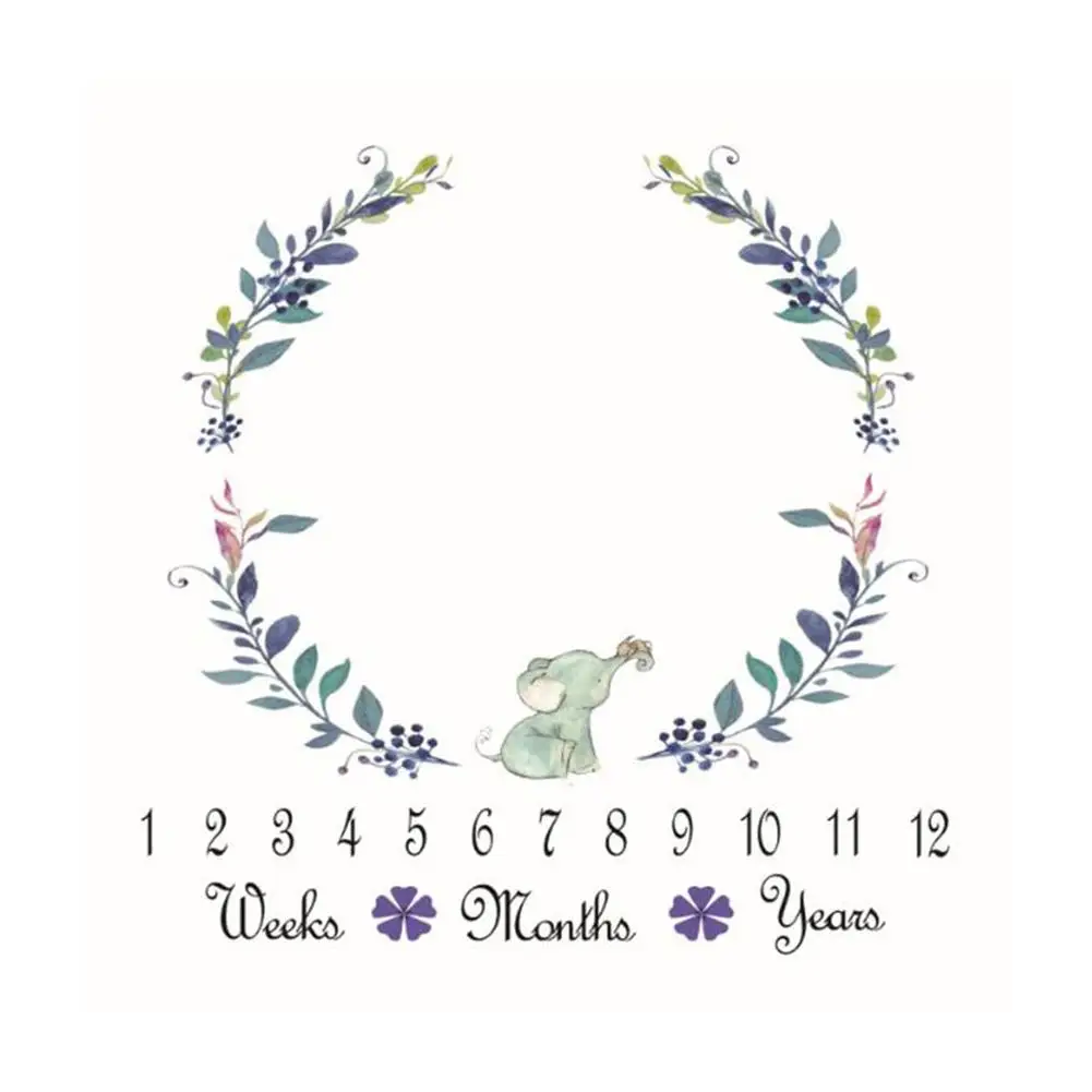 

Newborn Baby Blanket Photography Props Milestone Blankets Animal Flower Print Soft Blanket DIY Infant Boy Girl Accessories