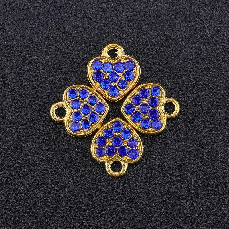 As Photo 10 Pieces Juya DIY эмалированные Очаровательные Подвески Supplis Cz Стразы в форме сердца Национальный флаг США амулеты для создания модных ювелирных изделий - Окраска металла: As Photo 10 Pieces
