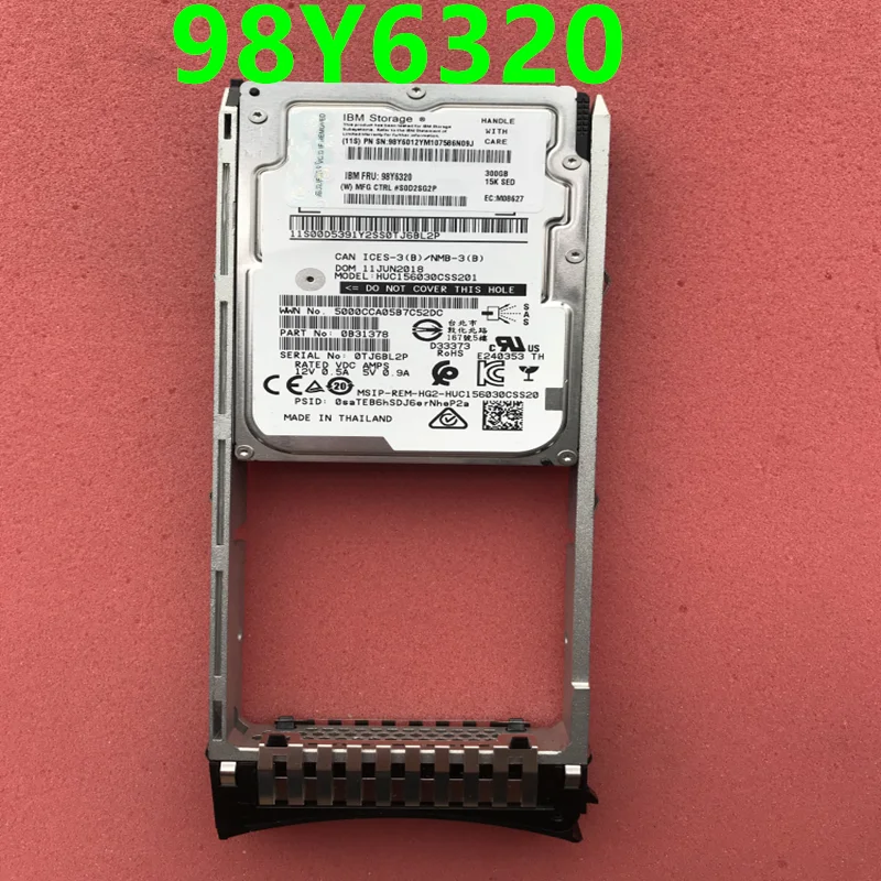 

90% New Original HDD For IBM 300GB 2.5" SAS 64MB 15K For Internal HDD For Server HDD For 98Y6320 98Y6012