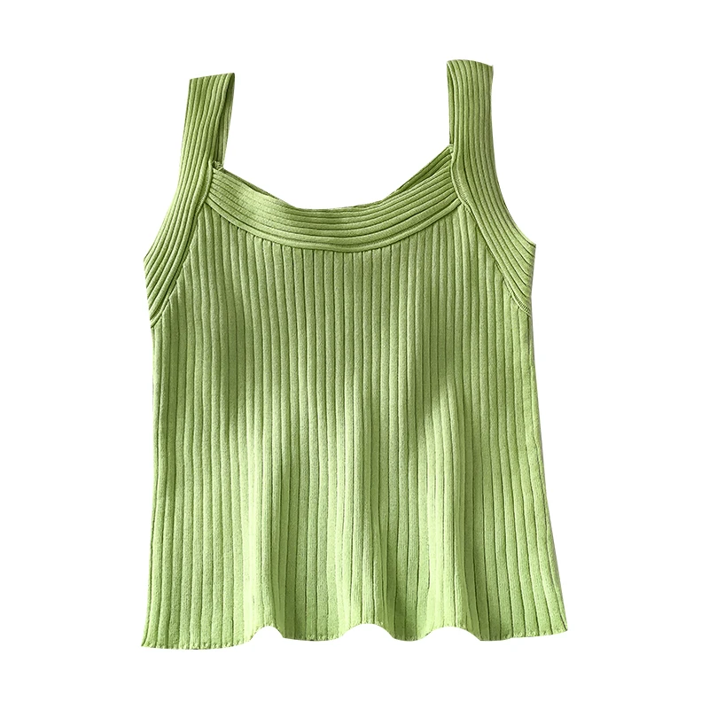 

2021summer New Candy Color Sling Design Sense Niche Knitted Vest Women's Outer Inner Wear Sleeveless Top