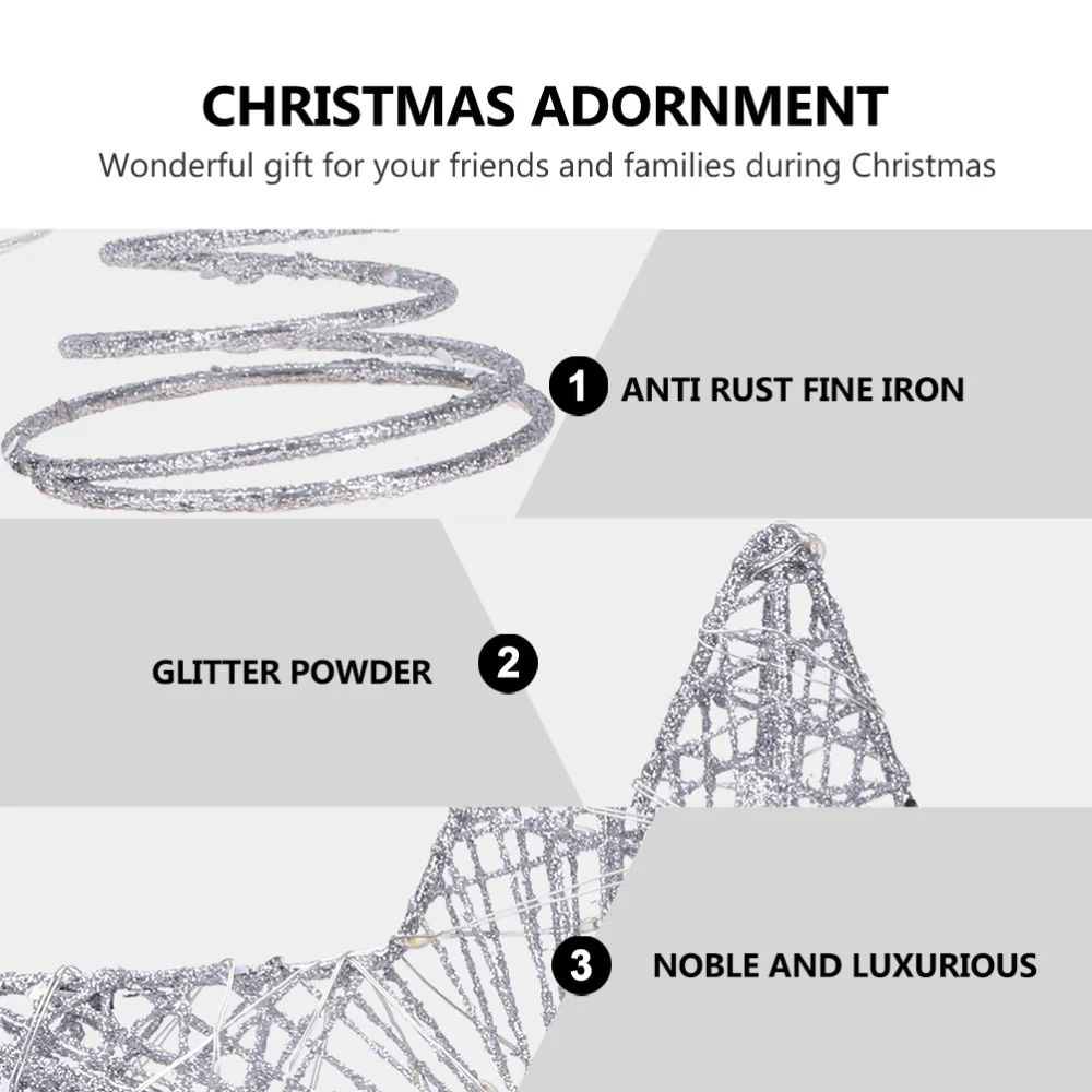 

1Pc Xmas Tree Star Iron Art Pentagram Luminous Pentagram Party Decoration