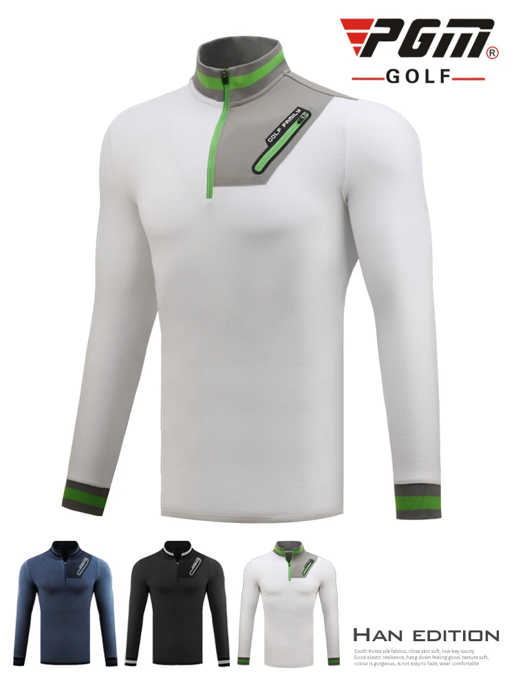 Одежда PGM Мужская для гольфа теплая одежда рубашка с длинным рукавом на молнии