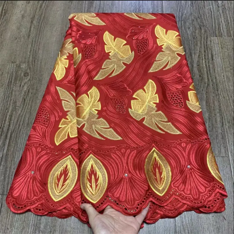 

African Voile Lace Fabric 2022 High Quality Lace Swiss Voile Lace Cotton Nigerian Lace Fabrics With Stones Sewing YA3555B-4