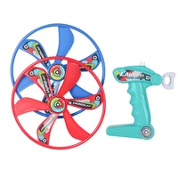 flying saucer launcher toy spinning shooter flying disc toys for children fun ripcord flying toys for kids stem outdoor amuse