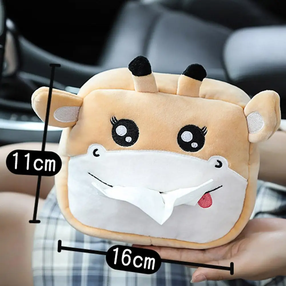 

NEW Car Tissue Holder Creative Paper Napkin Case Cute Soft Plush Animals Tissue Box Napkin Holder Car Paper Boxes For Car Seat