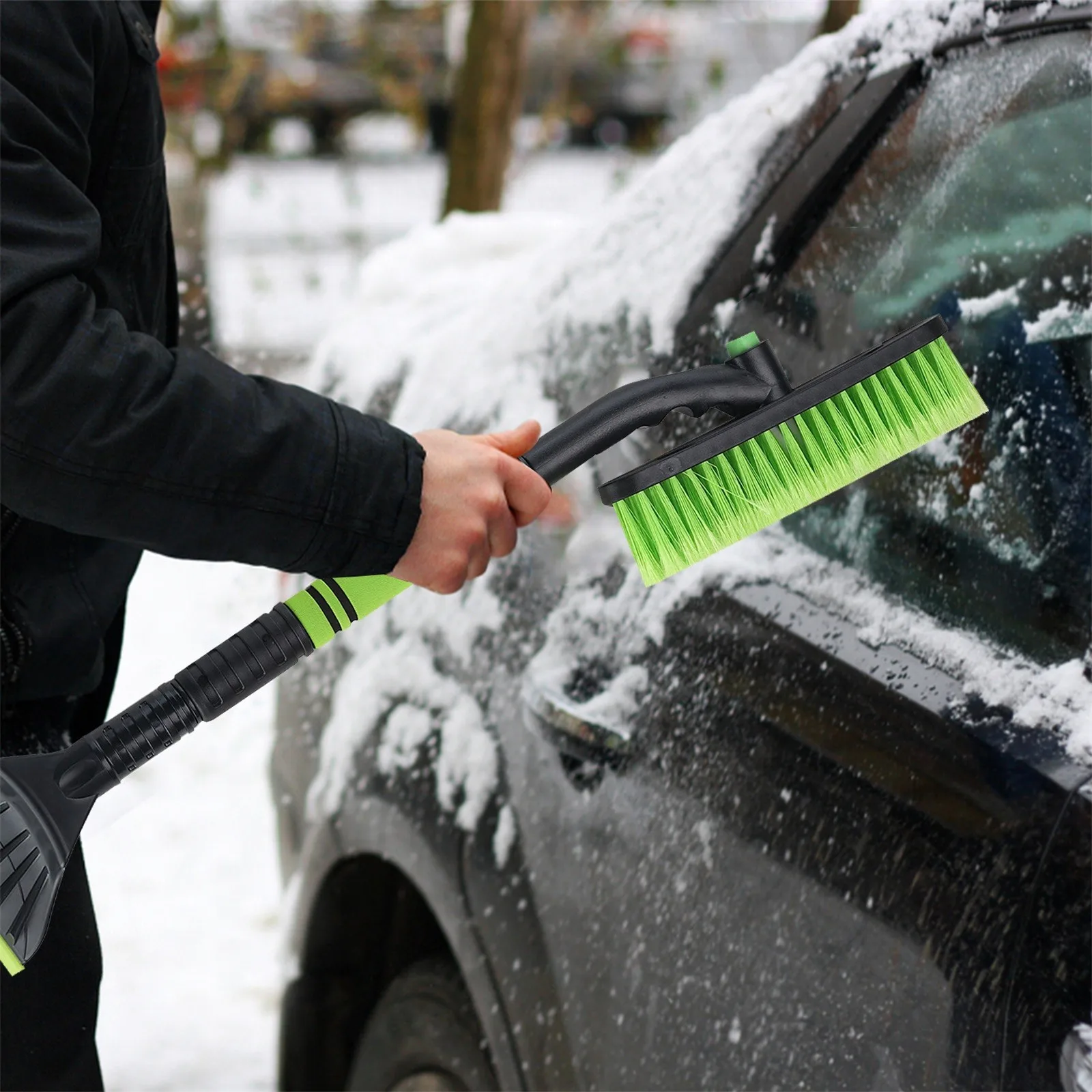 Snow Shovel For Car Telescopic Cleaning Tool Green Plastic Winter Machine Extendable Auto Ice Scraper | Дом и сад