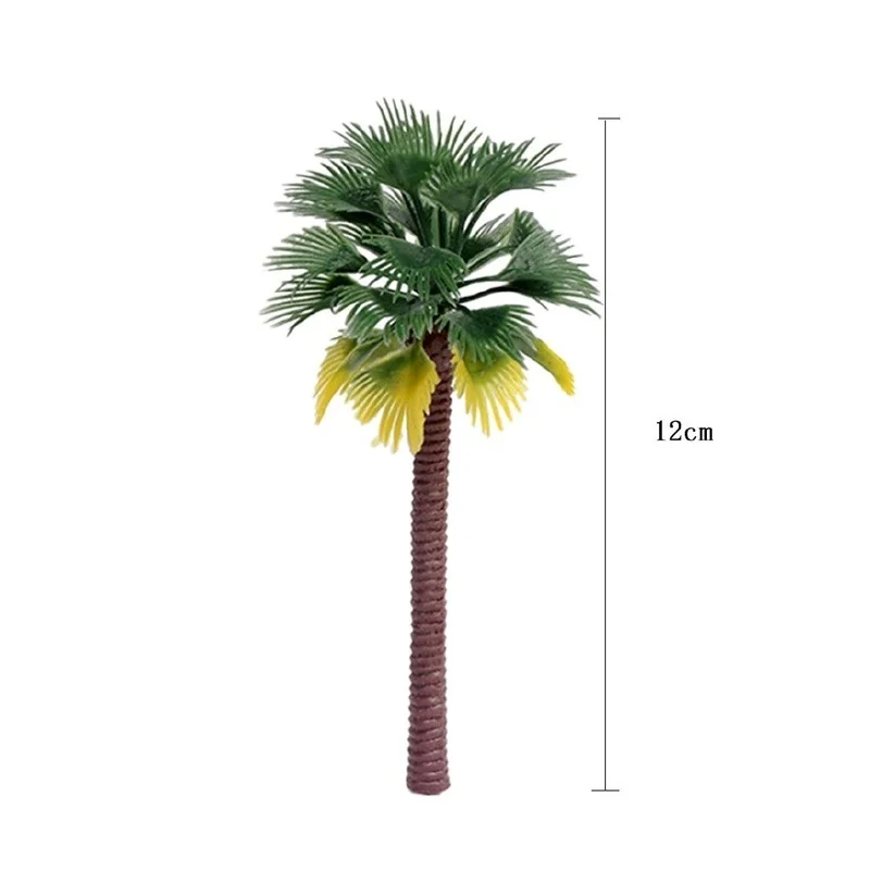

20Pcs/Set 7cm/9cm/12cm/15cm Plastic Coconut Palm Tree Train Railroad Architecture Diorama Tree Model