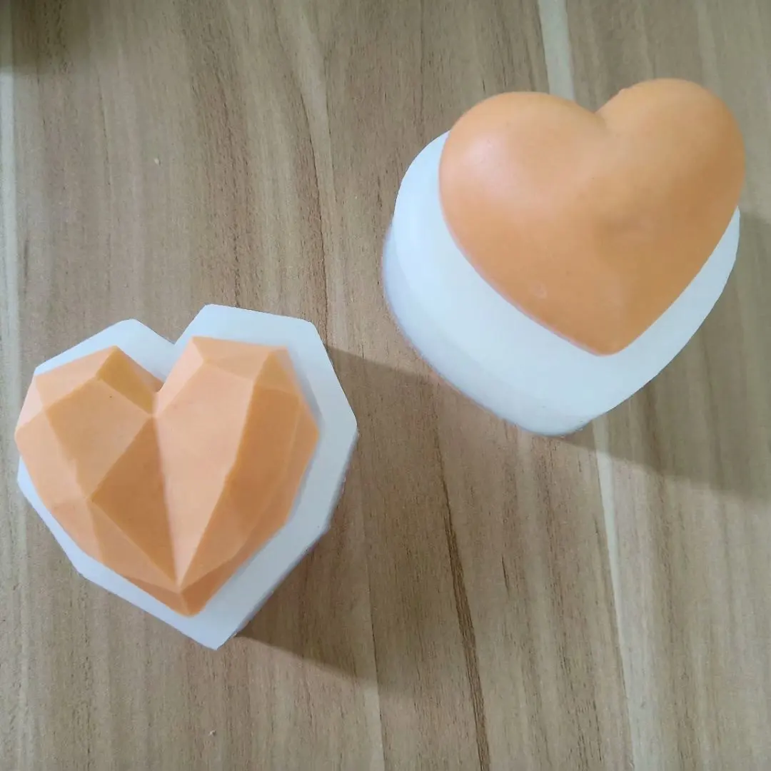 

Heart Shape Crystal Epoxy Mould Chocolate candle silicone mold Ice cube mold Diamond Love Cake Decoration Mold candle making