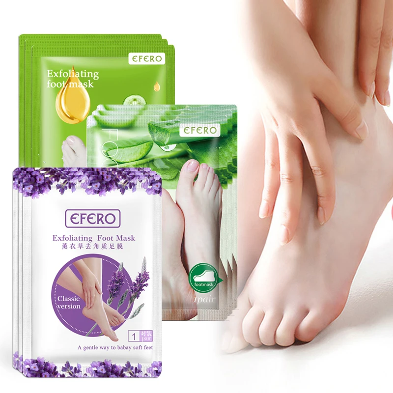 

6pcs=3pair Lavender/Aloe Foot Mask Remove Dead Skin Heels Foot Peeling Mask for Legs Exfoliating Socks for Pedicure Socks