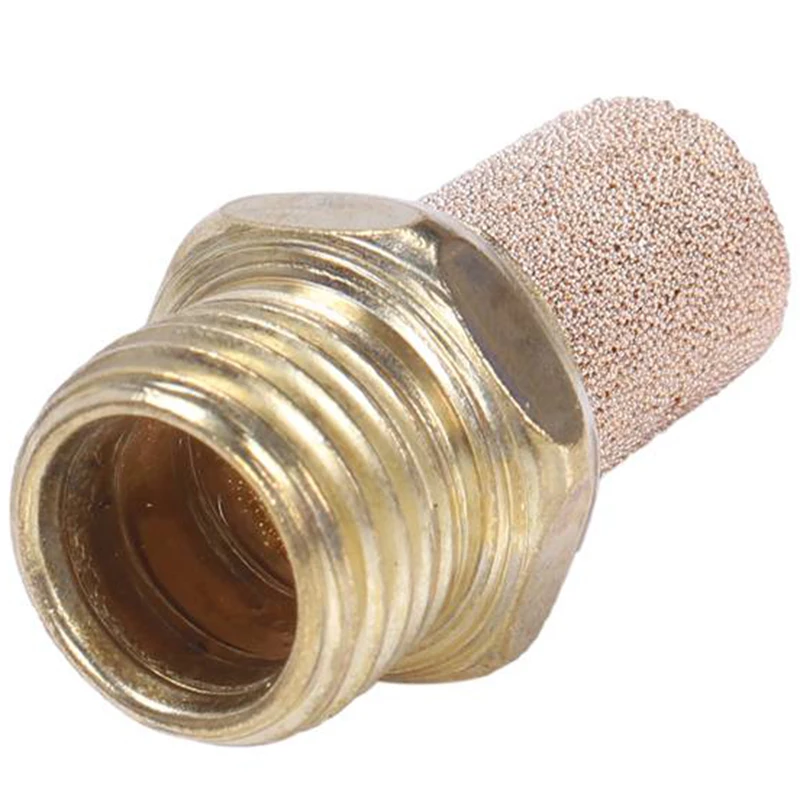 10 Pcs (1/4) Pneumatic Solenoid Valve Installed Muffler Copper Long Head | Обустройство дома