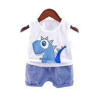 new boys clothing summer newborn baby girl clothes children cartoon vest shorts 2pcssets toddler cotton costume kids tracksuits