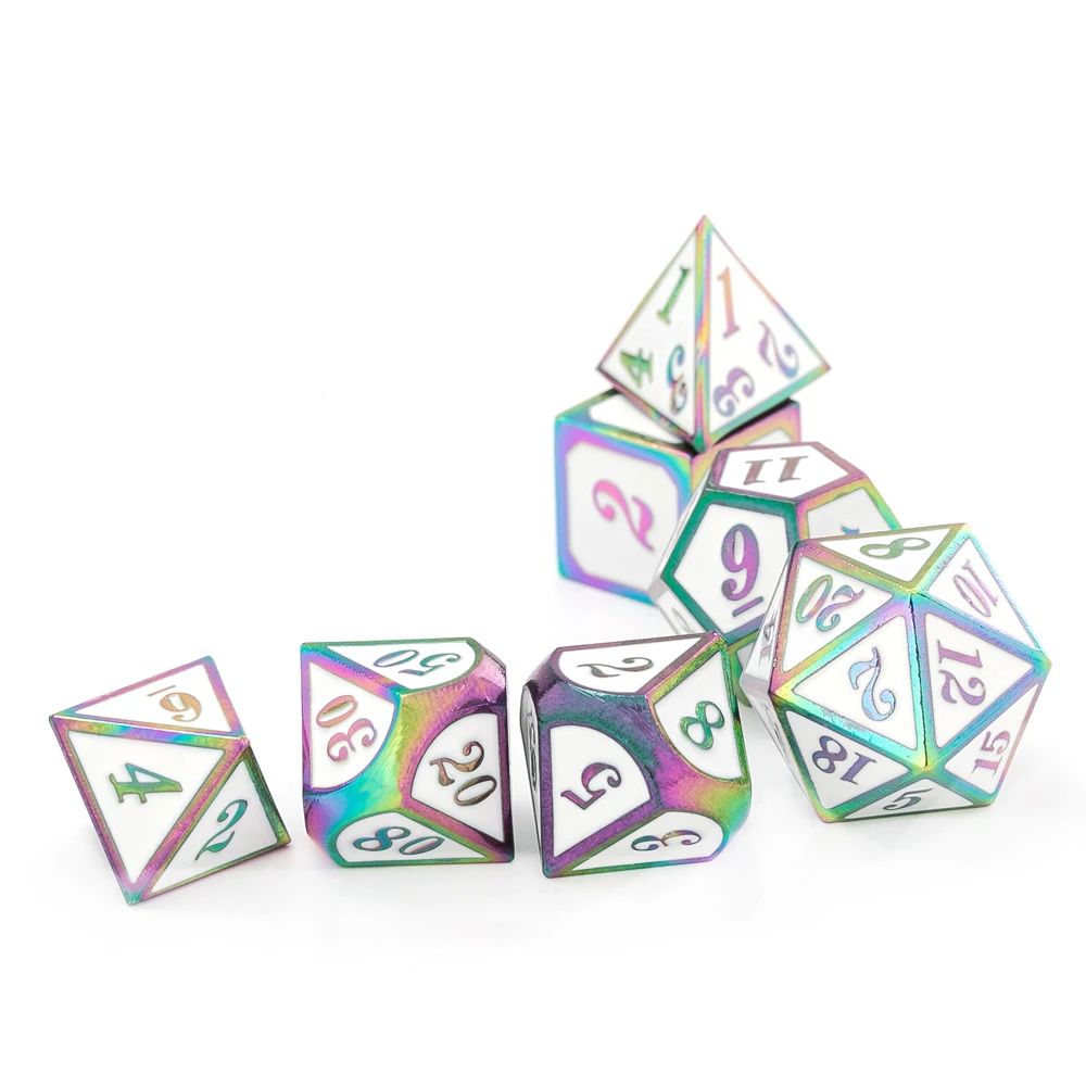 Chengshuo игральные кости dnd Металлический Набор для ролевых игр многогранные черные