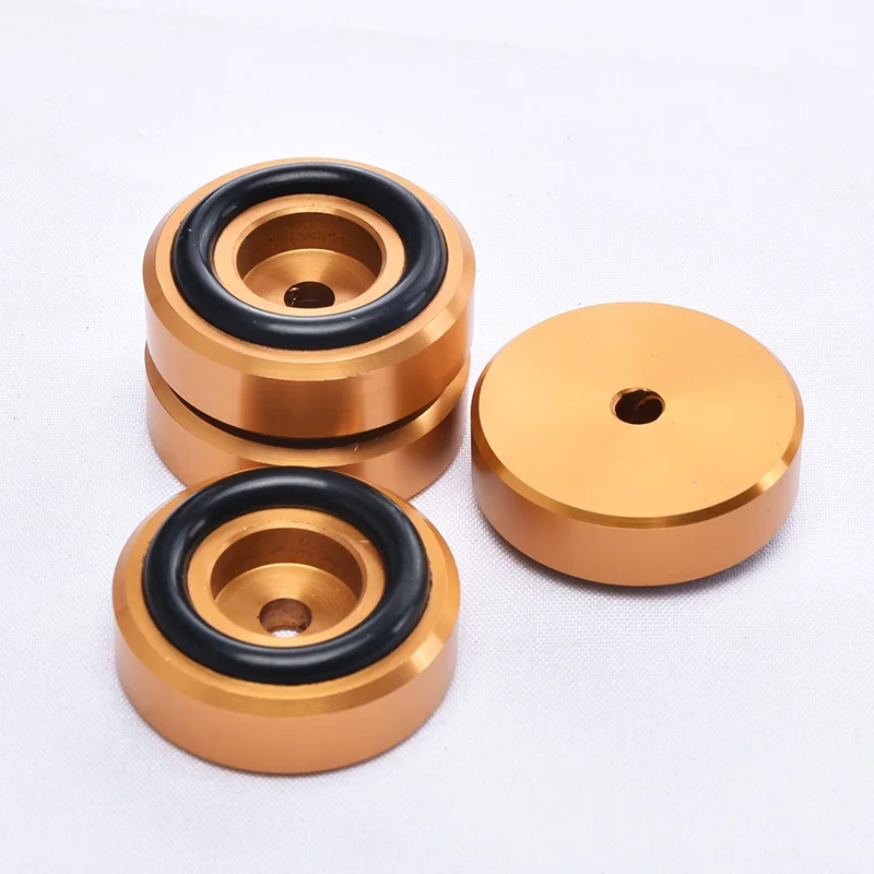 

4 PCS Gold Speaker AMP DAC Spike Base Pad Isolation Feet Improve Sound 30mm*10mm