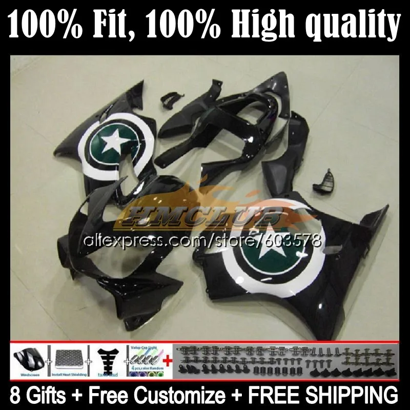 

Injection Body For HONDA CBR600F4i CBR 600 F4i CBR600 F4i 01 02 03 120CL.40 600CC 600F4i 2001 2002 2003 OEM Fairing Black stars