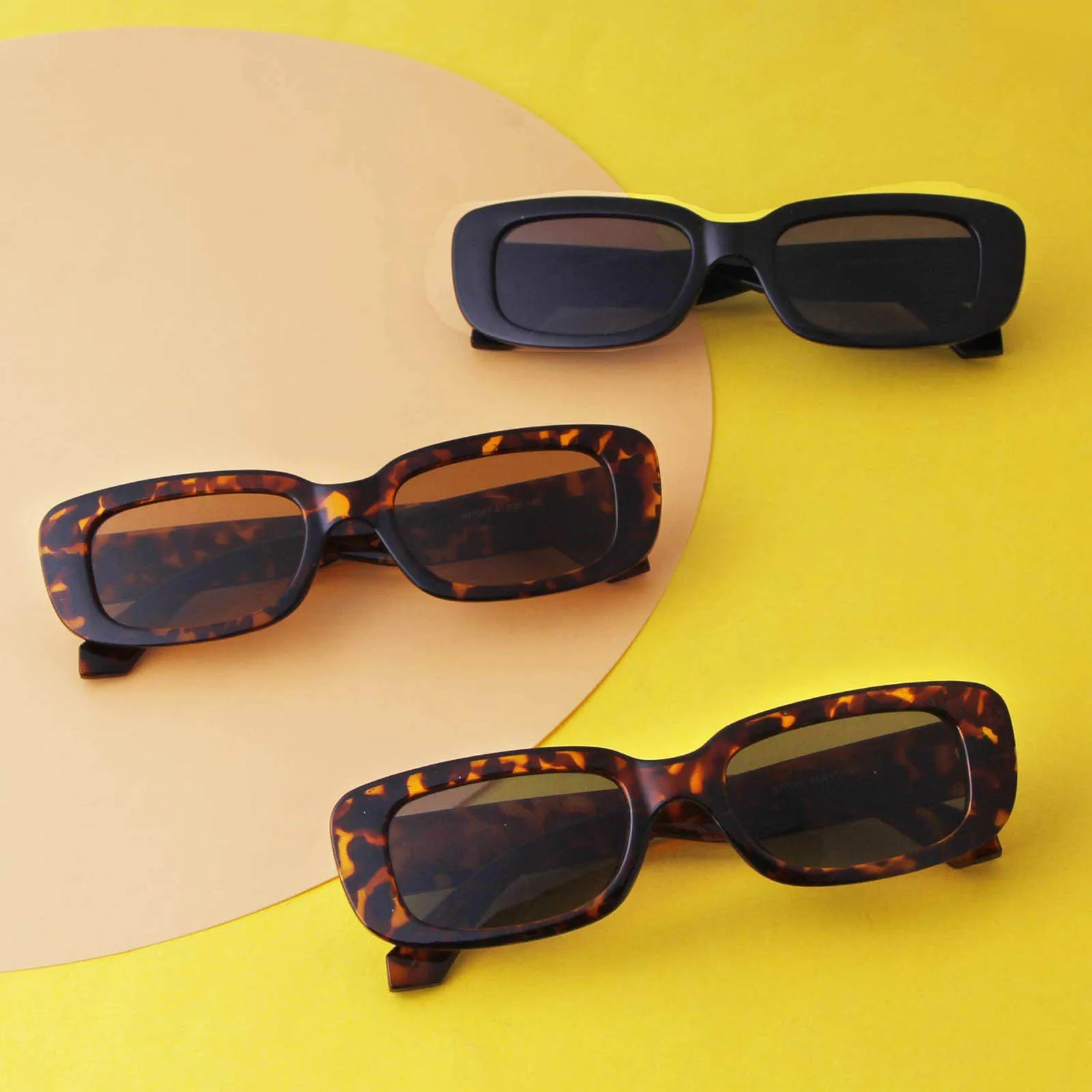 

Retro Narrow Rectangle Vintage Sunglasses Women 2021 Brand Design Tortoise Shell Frame Green Lens Portable Sun Glasses Shades