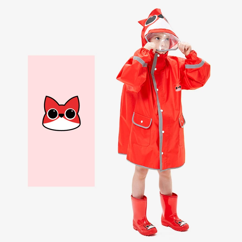 

Children's Raincoat Girl Boy's Raincoat Child Baby Student's School Bag Position Reflective Strip Raincoat