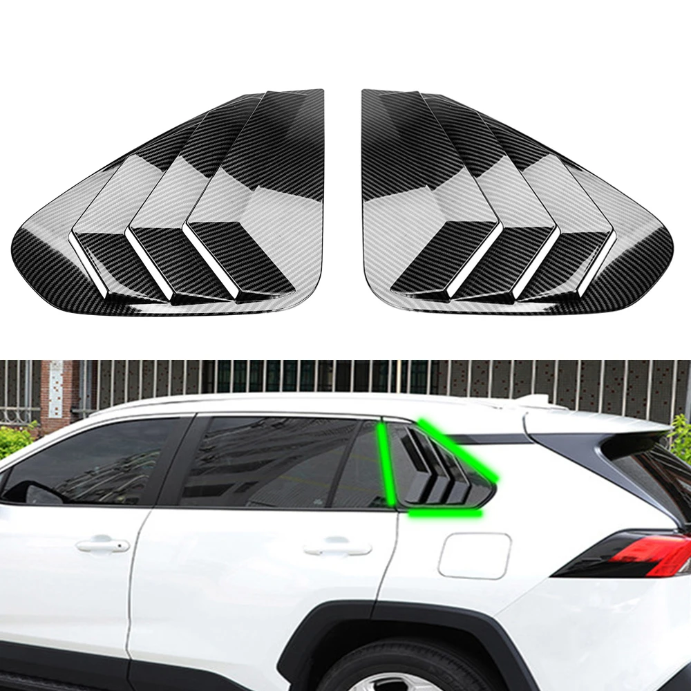 

2PCS Car Rear Window Shutter Cover Trim for Toyota RAV4 2019 2020 2021 Window Louver Side Vent Trim Car Accessories Styling